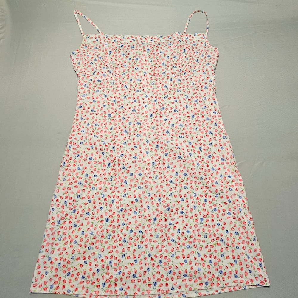No Boundaries Floral Mini Dress Juniors Large 11/13‎ Coral Tulip 90s Y2K Cotton